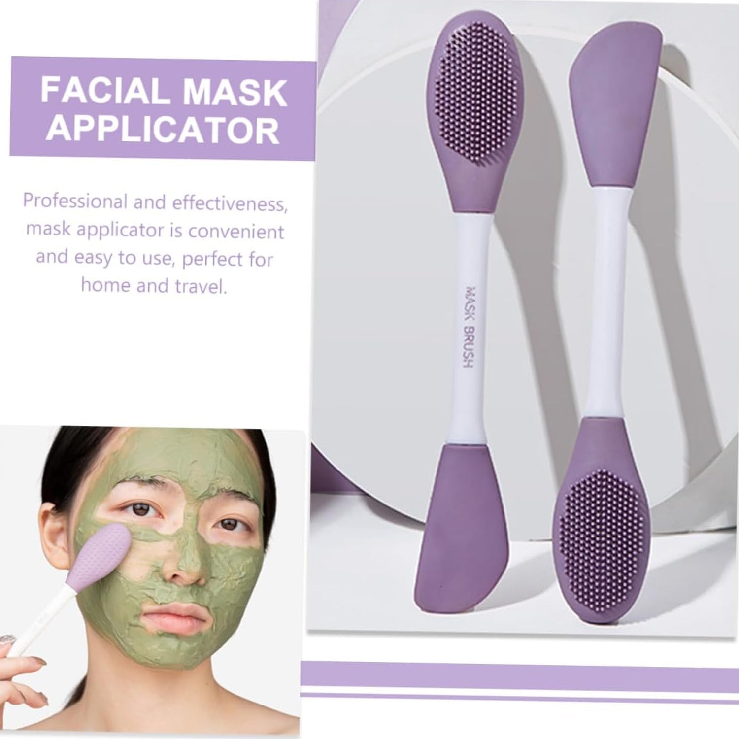 12532 Double-headed Silicone Mask Brush Face Cleansing and Applying Mud Mask Beauty Salon Special Brush Smear Tool Facial Scrub Silicone Wash Scrubber Face Tools (1 Pc) 12532 Double-headed Silicone Mask Brush Face Cleansing and Applying Mud Mask Beauty Salon Special Brush Smear Tool Facial Scrub Silicone Wash Scrubber Face Tools (1 Pc)